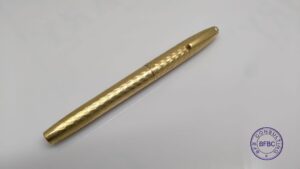 Circa 1972 Sheaffer White Dot Imperial Fountain Pen with 23K Gold Electroplate Marquetry (or diamond) pattern